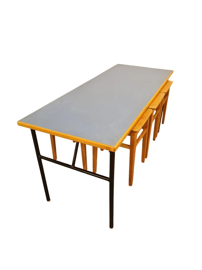 MCM Blue Linoleum Table