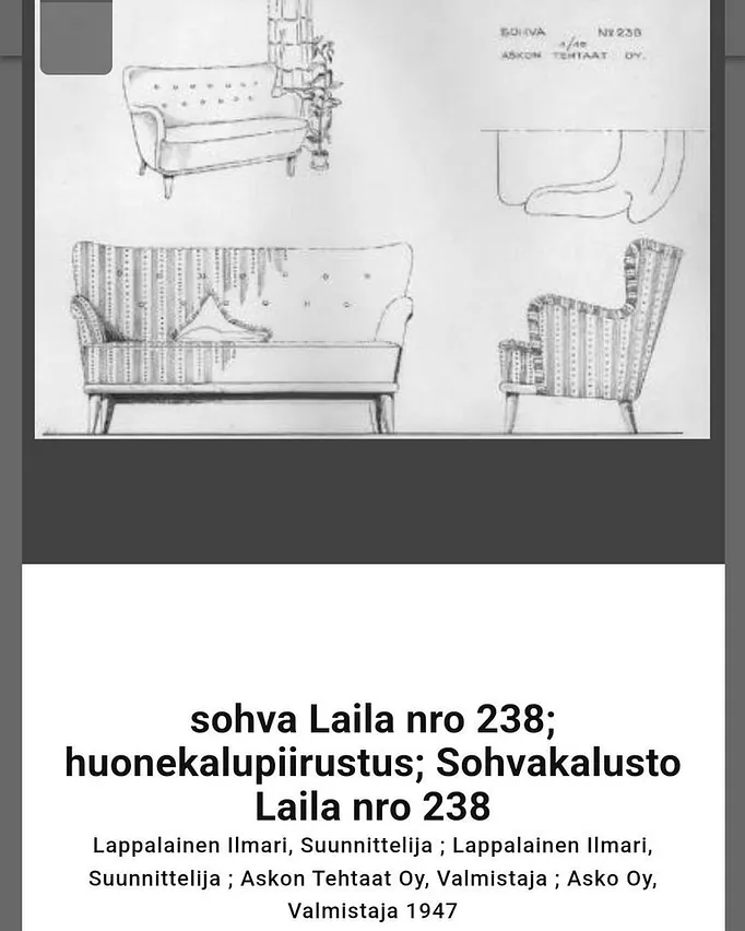 Ilmari Lappalainen Laila Sofa