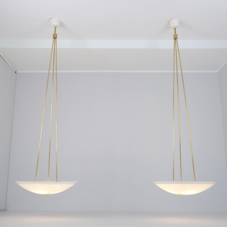 Impressive 2m High Paavo Tynell Ceiling Lamps From Arabia Finland, Taito 1940s.
