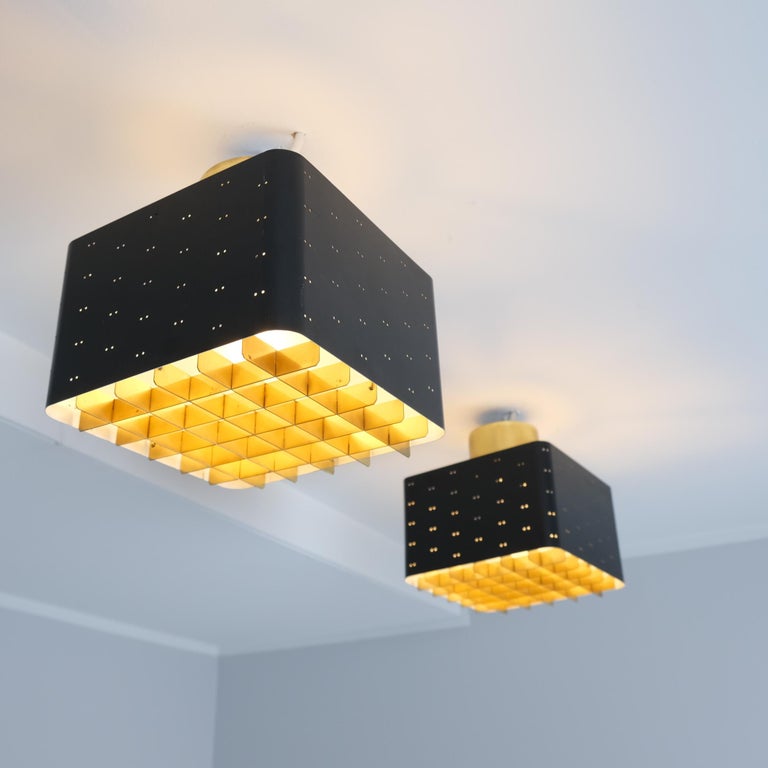 Pair of Paavo Tynell Starry Sky Ceiling Lamps 9068