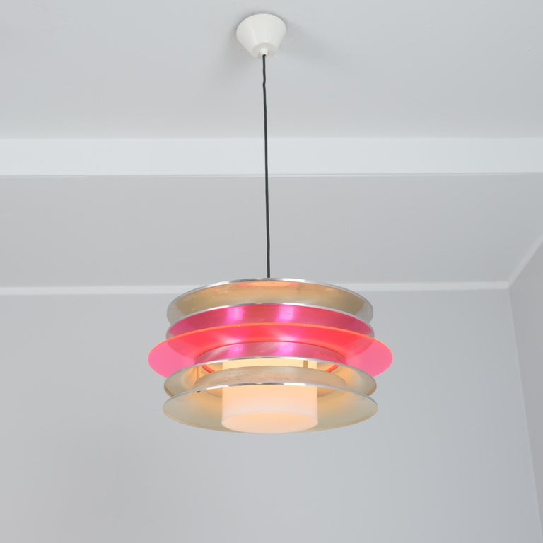 Kai Ruokonen Colorful Slatted Ceiling Pendant, 1970s By Lynx