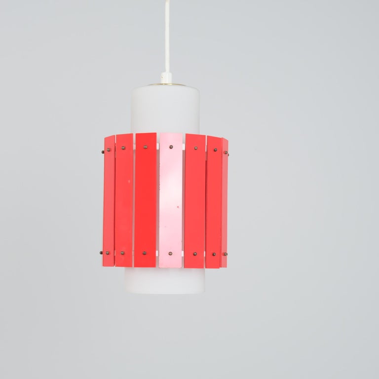 Cheerful Red Ceiling Pendant Model K2-74 by Maria Lindeman for Idman, 1960s