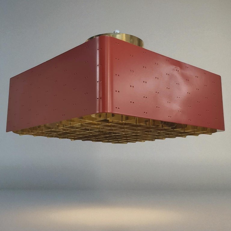 Paavo Tynell "Starry Sky" Ceiling Lamps 9068 One of two in Red