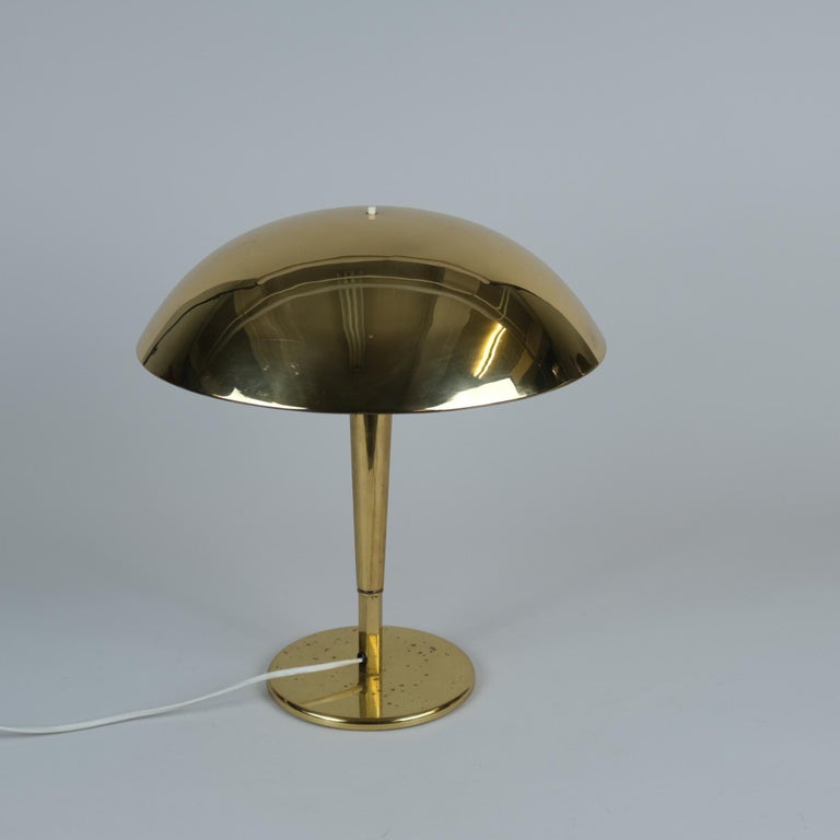 Paavo Tynell Umbrella Table Lamp Model 5061 in Solid Brass, Taito