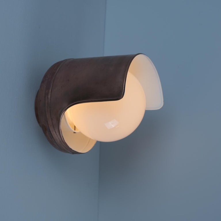 Paavo Tynell Outdoor Copper and Opaline Lamp Model 7307