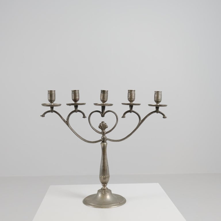 Early Paavo Tynell Candelabra Model KJ 2, Nikled Brass