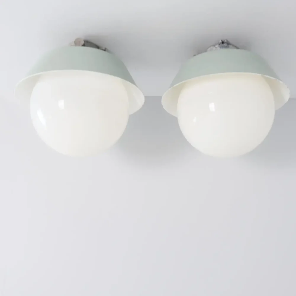 Pair of Sizeable Paavo Tynell Outdoor/Indoor Industrial style lamps, Idman
