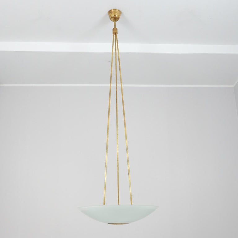 Impressive 2m High Paavo Tynell Ceiling Lamp From Arabia Finland, Taito 1940s