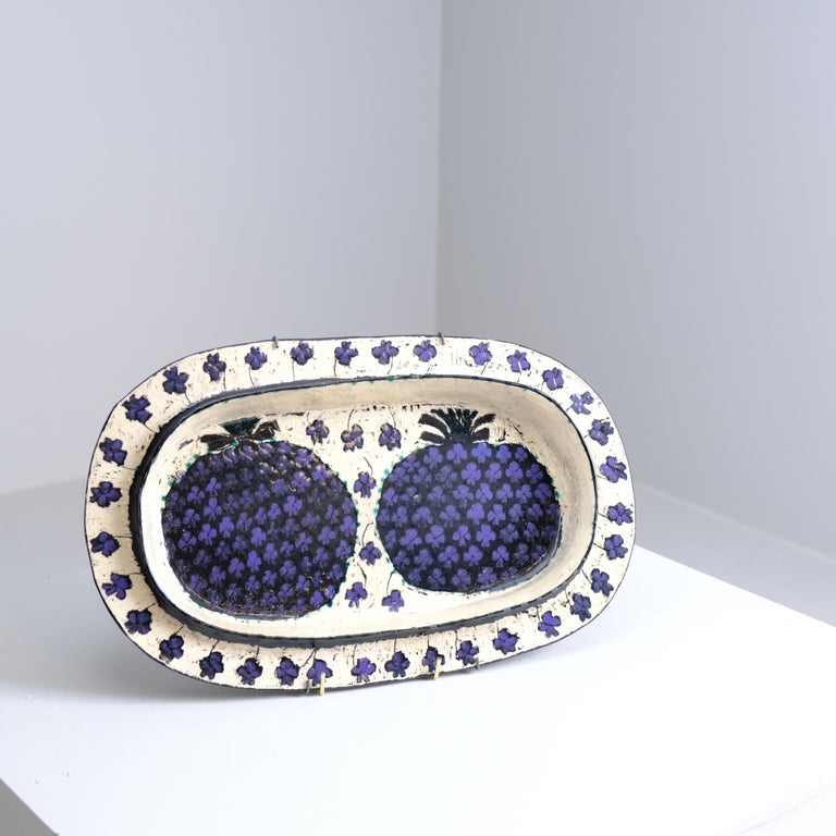 Unique Birger Kaipiainen Decorative Ananas & 4 leaf Clover Dish, Arabia, 1960s