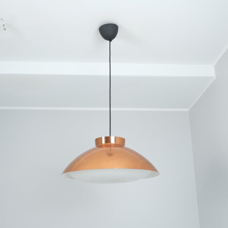 Mid-Century Lisa Johansson-Papé Copper Ceiling Pendant model 61-368, Orno 1950s