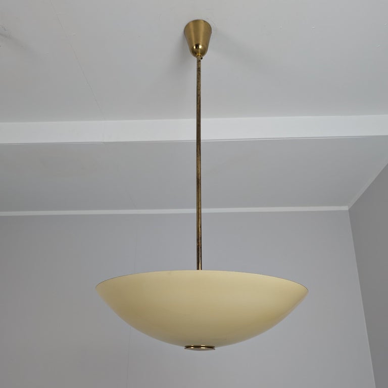Paavo Tynell Chandelier in Brass & Glass Model no. 1017, Taito 1950s