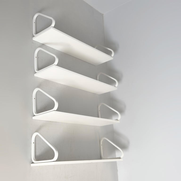 Set of Four Mid-Century 112B Shelves by Alvar Aalto in White Birch, Artek 1960s