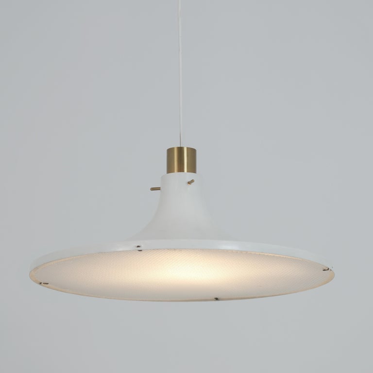 Hans-Agne Jakobsson White Trumpet Pendant Model T 625 for Markaryd 1970s