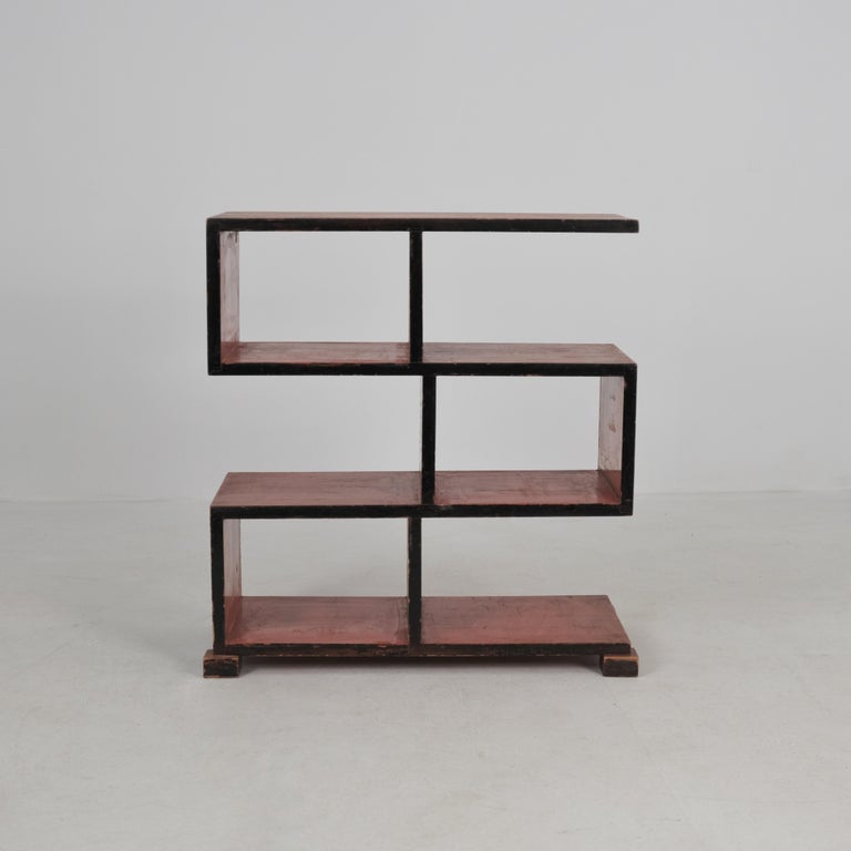 Art Deco Side Table in Black & Red, Mikko Nupponen, Lahti Finland 1930s