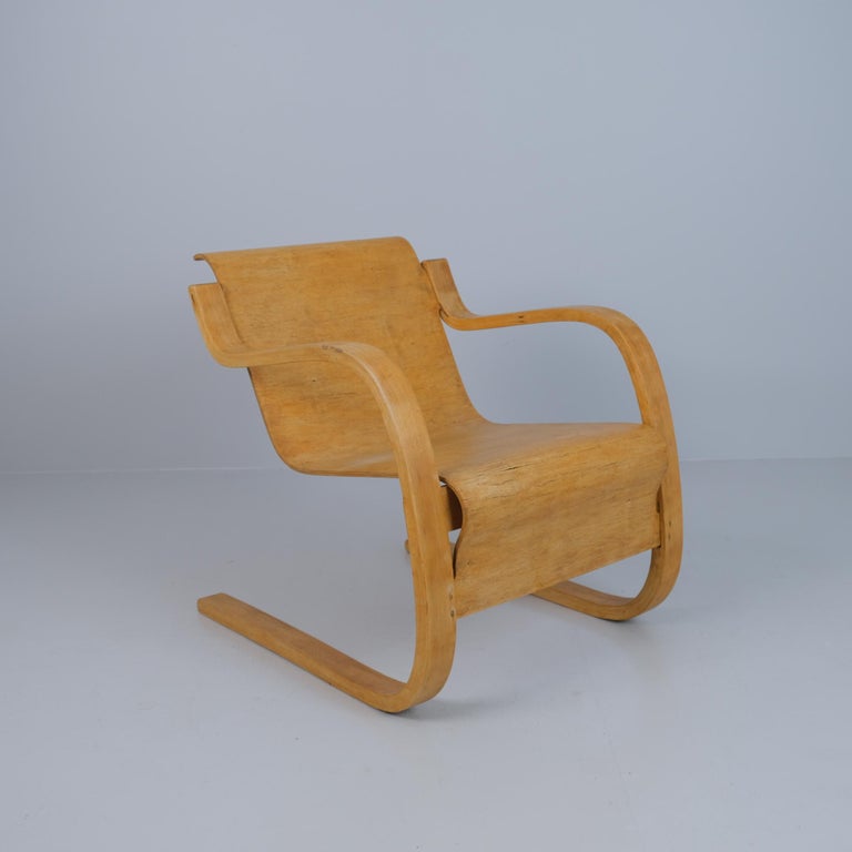 Early Alvar Aalto Spring Chair Model 31, Silver Birch and Birch, Artek 1950s