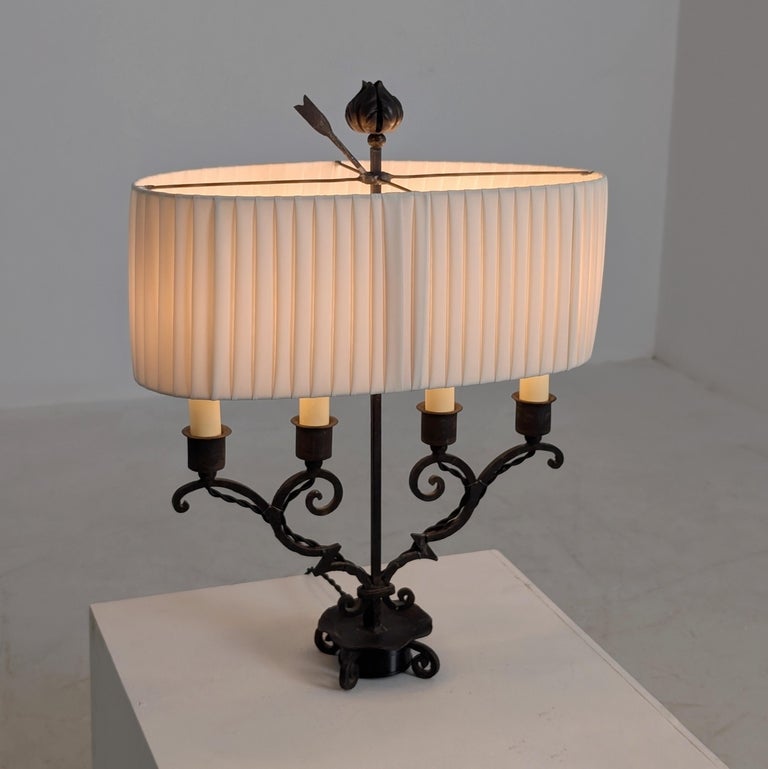 Sculptural Wrought Iron Table Lamp, attr. Taidetakamo Antti Hakkarainen 1920s