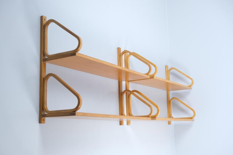 Alvar Aalto Pair of Minimalistic Iconic Shelves Model 112-2 for Artek, 1940s