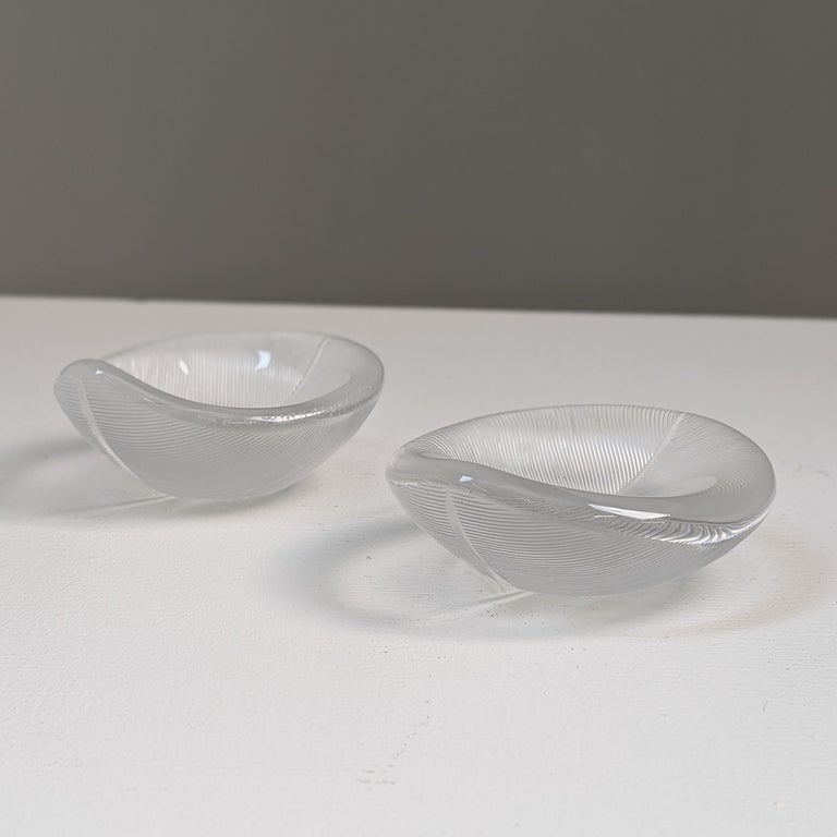 Pair of Bijou Tapio Wirkkala Comb Engraved Leaf Art Glasses 3337, Iittala 1957
