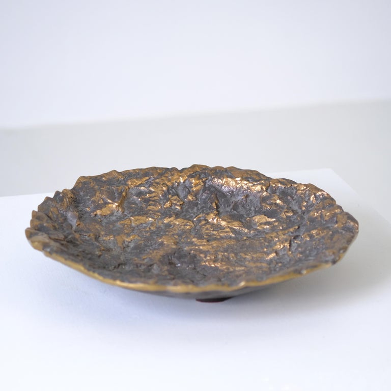 Large Brutalist Decorative Bronze Bowl, Kaj Blomqvist, Finland 1970s