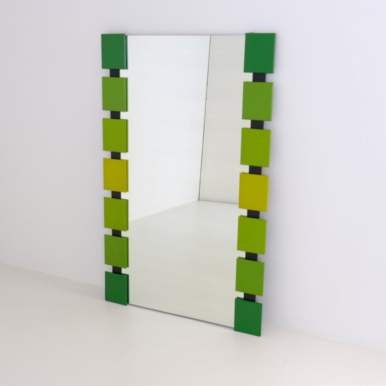 Retro Sculptural & Colourfully Framed Mirror, Mäkisen Kuvastin, Finland 1975