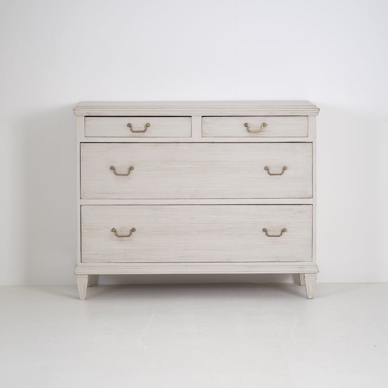 Finnish Gustavian-Style Painted Chest of Drawers, Late 19th Century