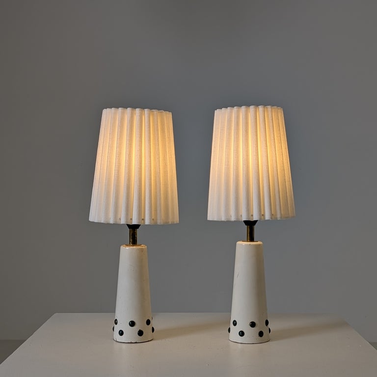 Rare Pair of Lisa Johansson-Papé Model 54-101 Table Lamps, Orno, Finland, 1950s